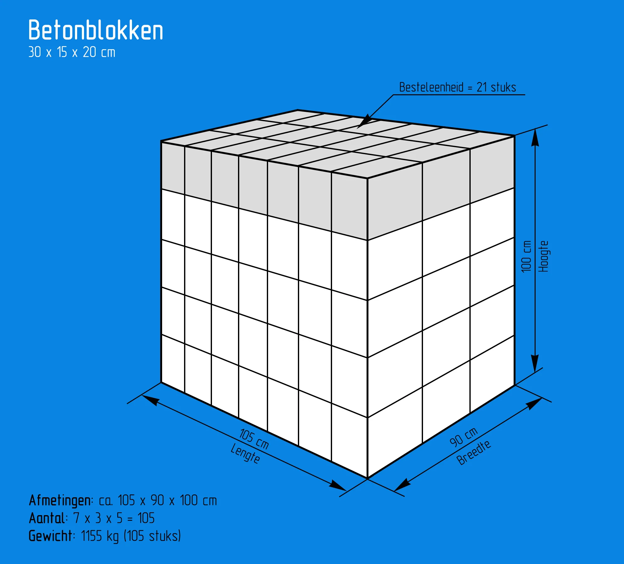 Betonblokken 30x15x20cm - Image 4