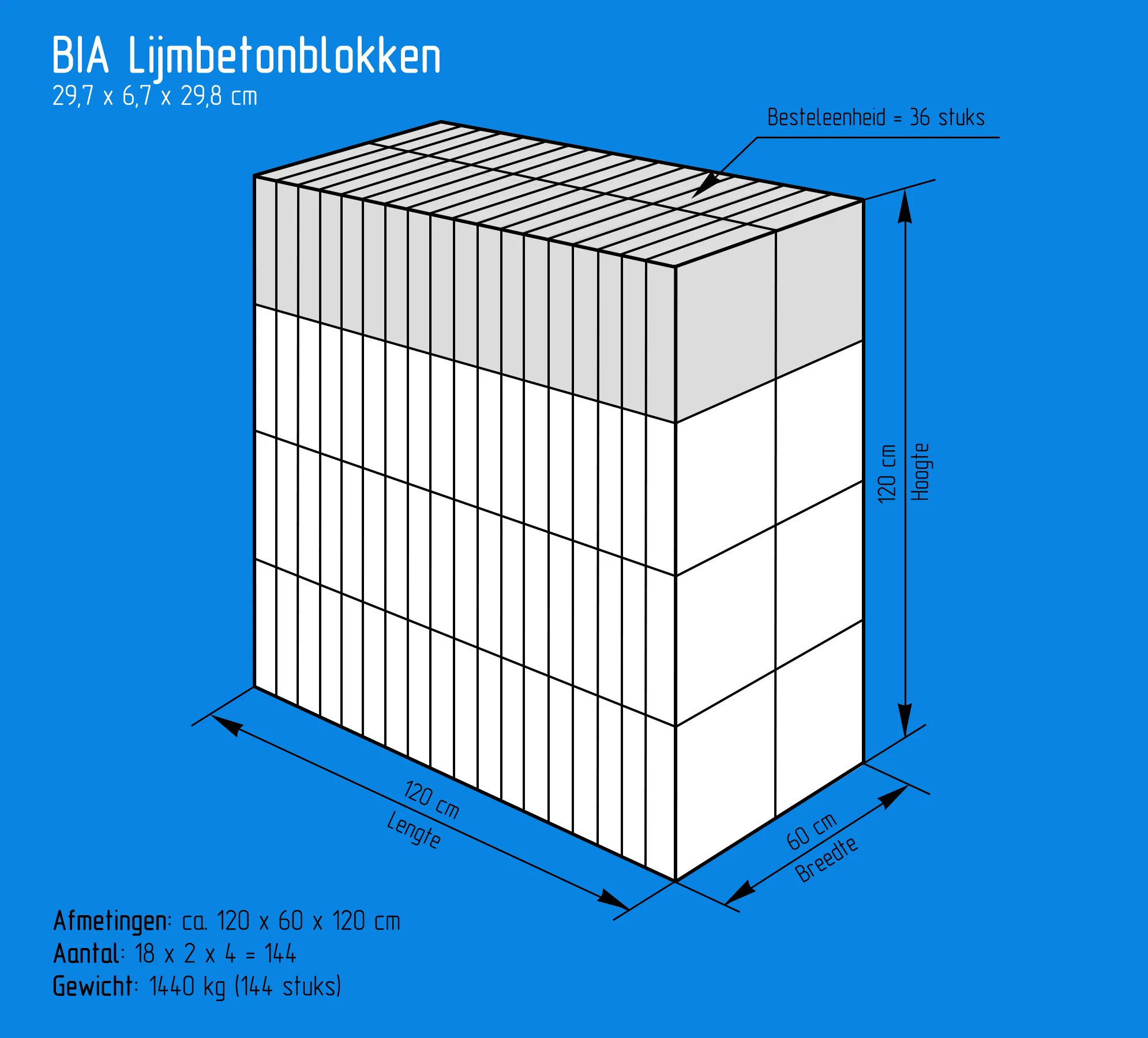 BIA Lijmbetonblokken 29,7x6,7x29,8cm - Image 3