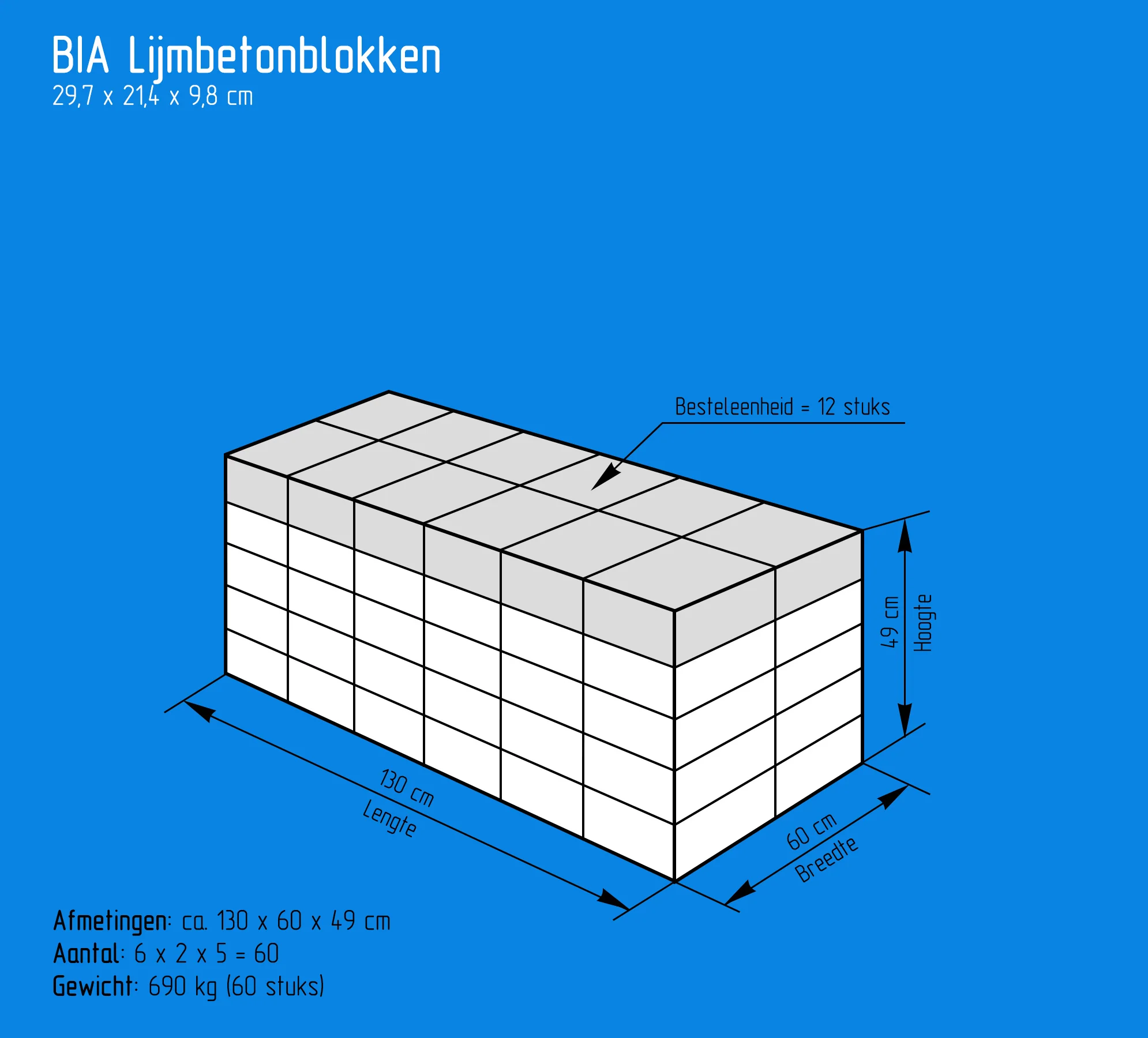 BIA Lijmbetonblokken 29,7x21,4x9,8cm - Image 3