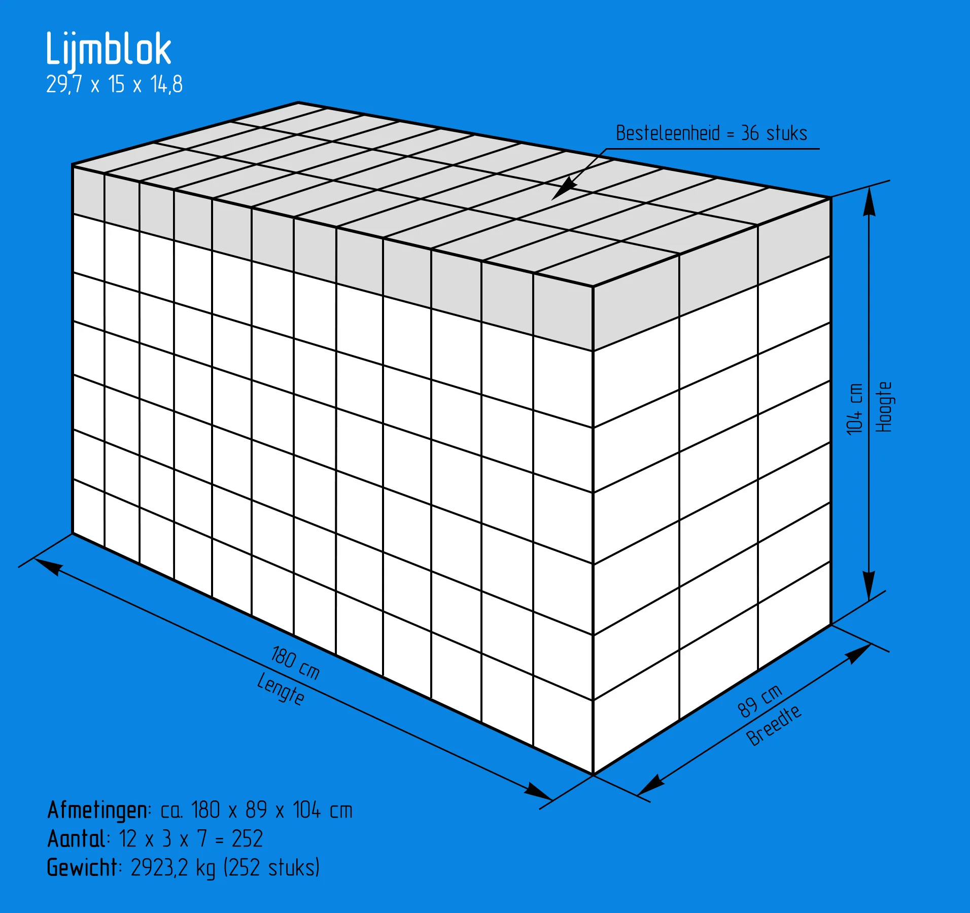 Kalkzandsteen lijmblok 29,7x15x14,8cm CS20 - Image 3