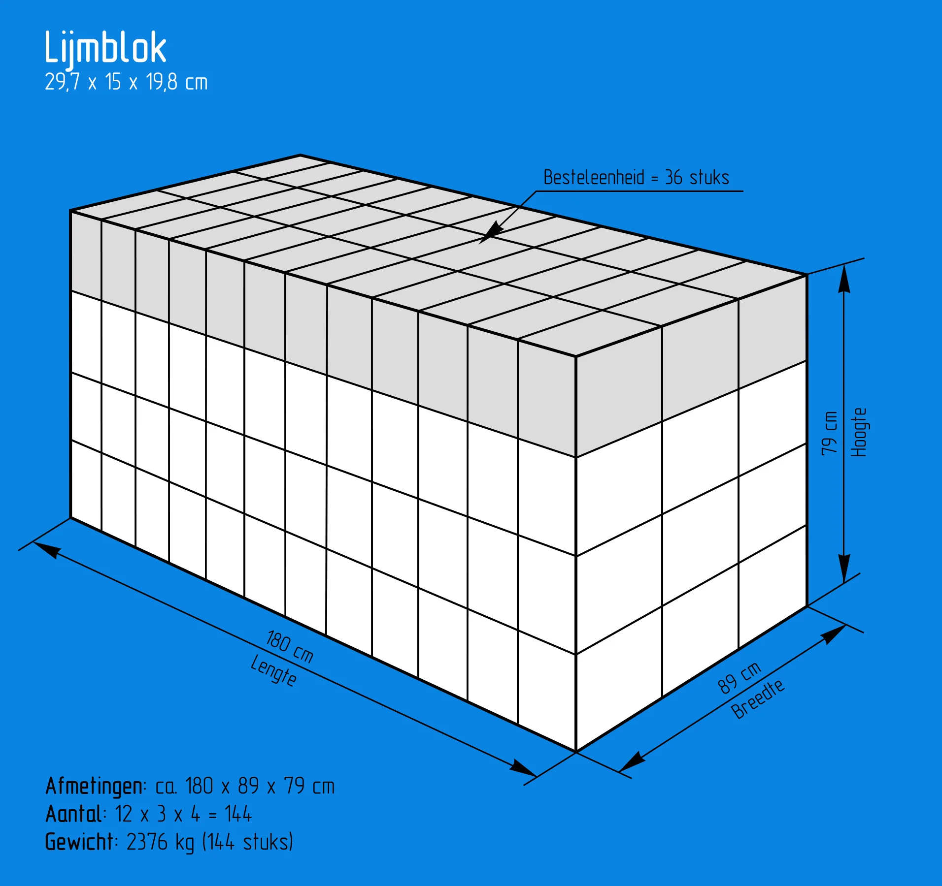 Kalkzandsteen lijmblok 29,7x15x19,8cm CS20 (Restant) - Image 3