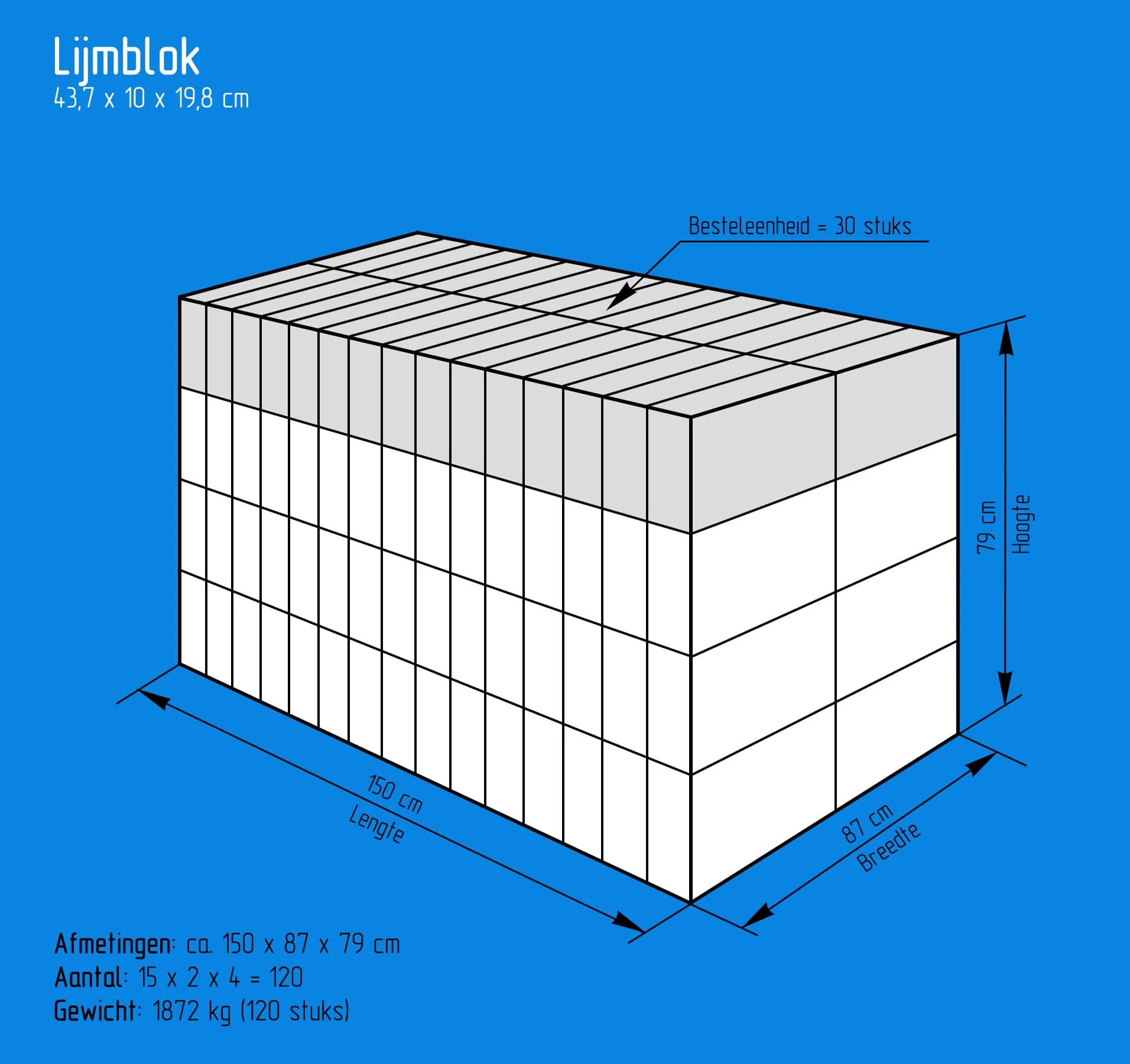 Kalkzandsteen lijmblok 43,7x10x19,8cm CS20 - Image 3