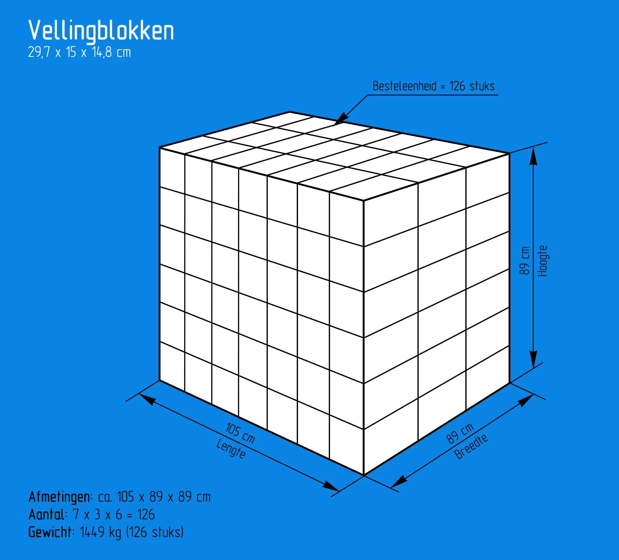 Kalkzandsteen vellingblok 29,7x15x14,8cm CS20 - Image 3