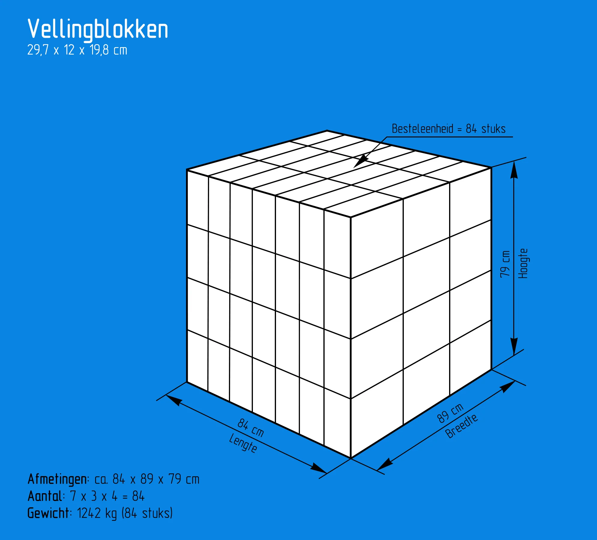 Kalkzandsteen vellingblok 29,7x15x19,8cm CS20 - Image 3
