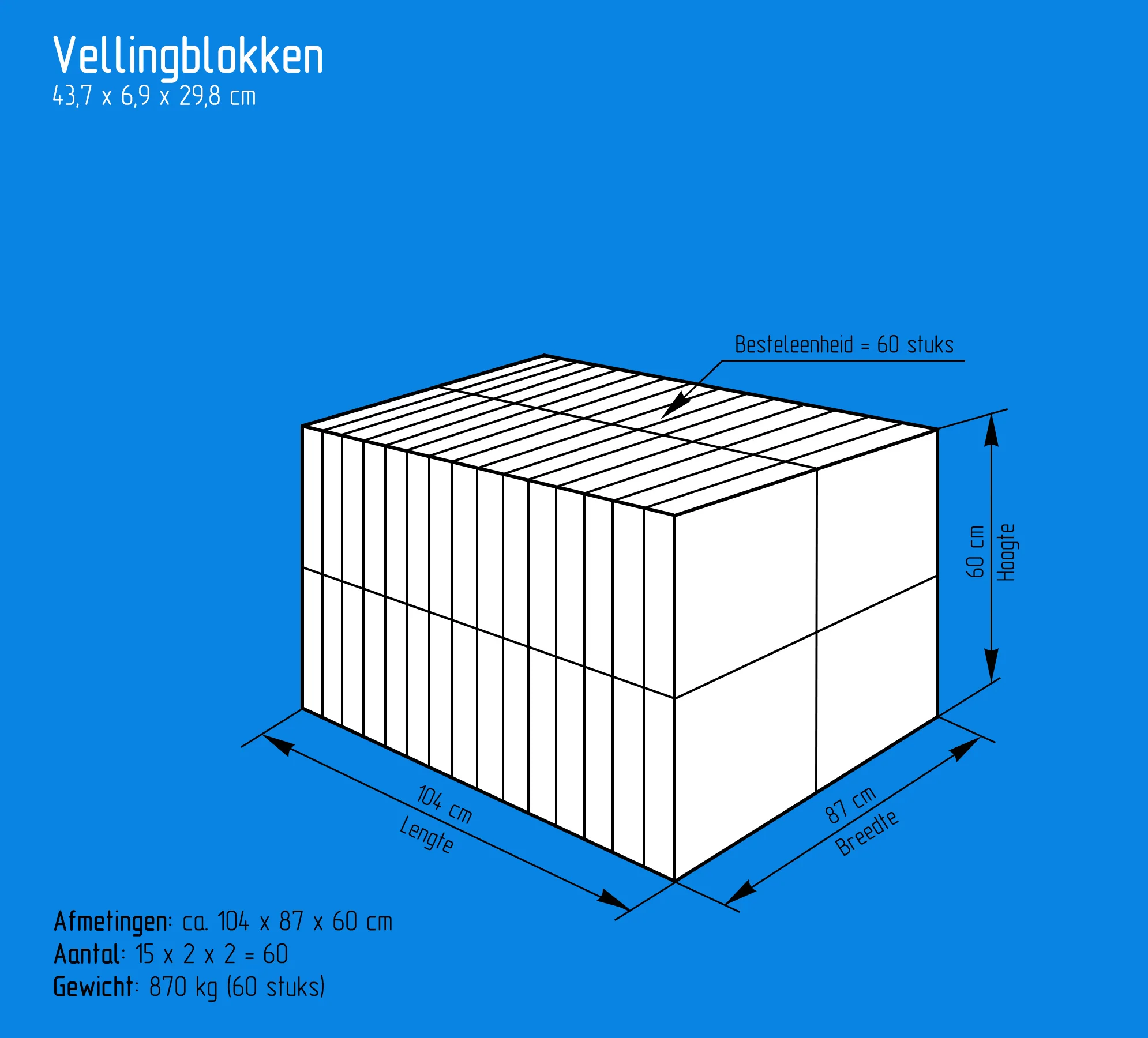 Kalkzandsteen vellingblok 43,7x6,9x29,8cm CS20 - Image 3